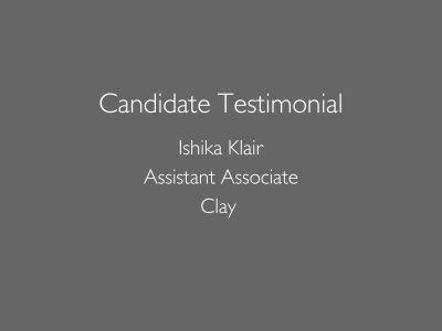 Candidate Testimonial Ishika Klair